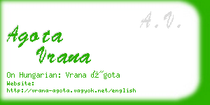agota vrana business card